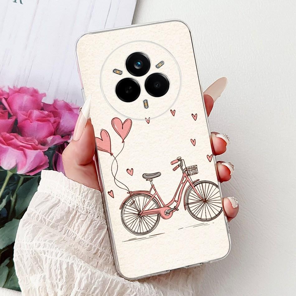 Для Realme 14 Pro 14Pro+ Элегантный чехол для телефона с цветочным принтом и кошкой Для Realme 14 Pro Plus 14Pro 5G Мягкие силиконовые ТПУ чехлы
