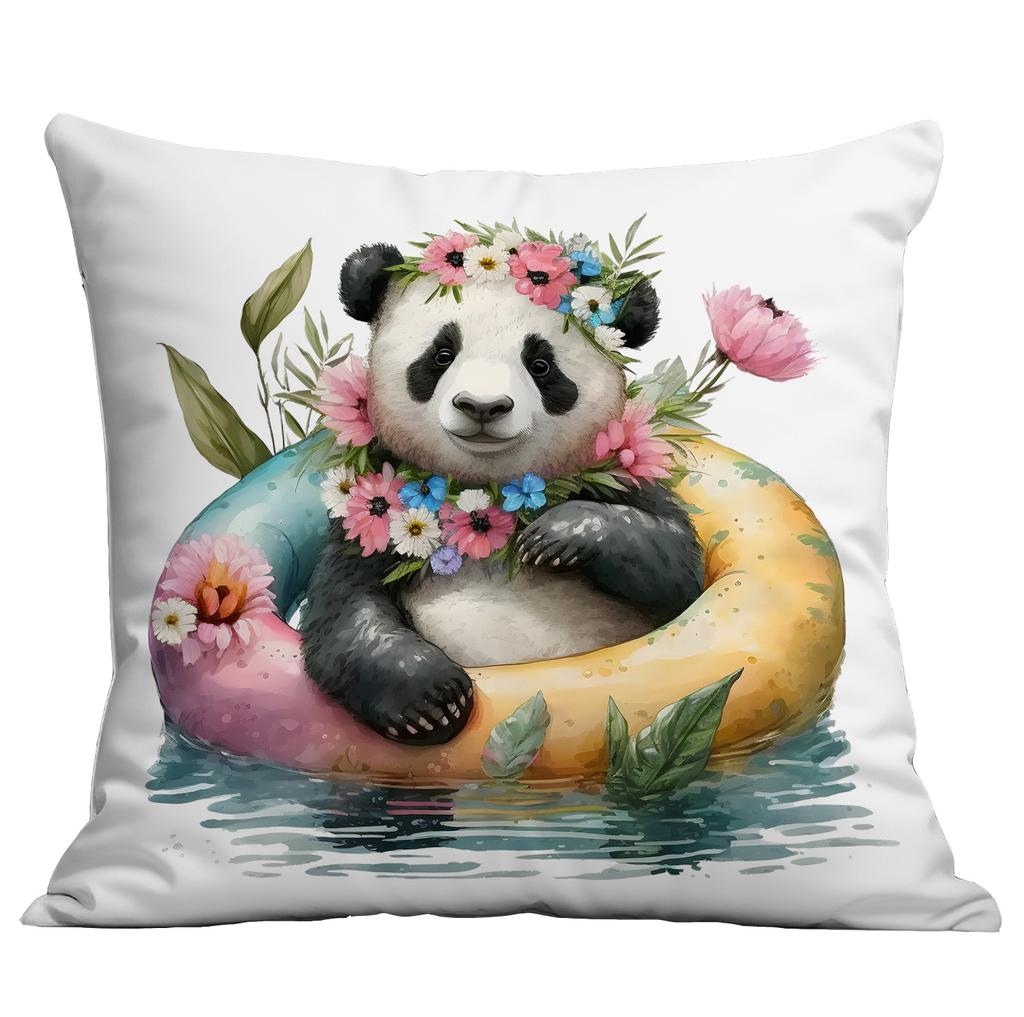 New Cute Cartoon Summer Panda Pillow Case Home Sofa Cushion Pillow Case Decoration