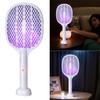 2 In 1 Electric Fly Swatter Safe Fly Zapper Rechargeable Fly Killer and Mosquito Trap Lamp for Indoor and Outdoor Pest Control