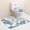 Christmas Bathroom Floor Mat Toilet Three-Piece Set