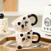 Милая кружка в виде панды с ложкой, парная чашка, бытовая чашка для воды, высококачественная керамическая чашка, сувенирная кофейная чашка