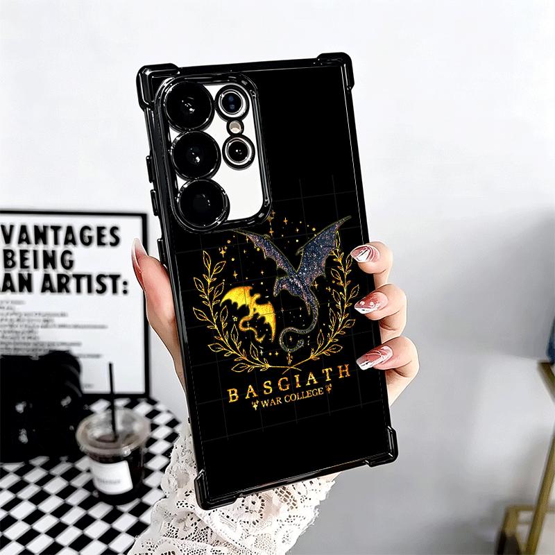 F-Fourth W-Wing Dragon Plating Phone Case For Samsung Galaxy S24 S25 FE S26 Edge S23 Ultra S22 S21 Plus S20 Anti-Fall Airabag Co