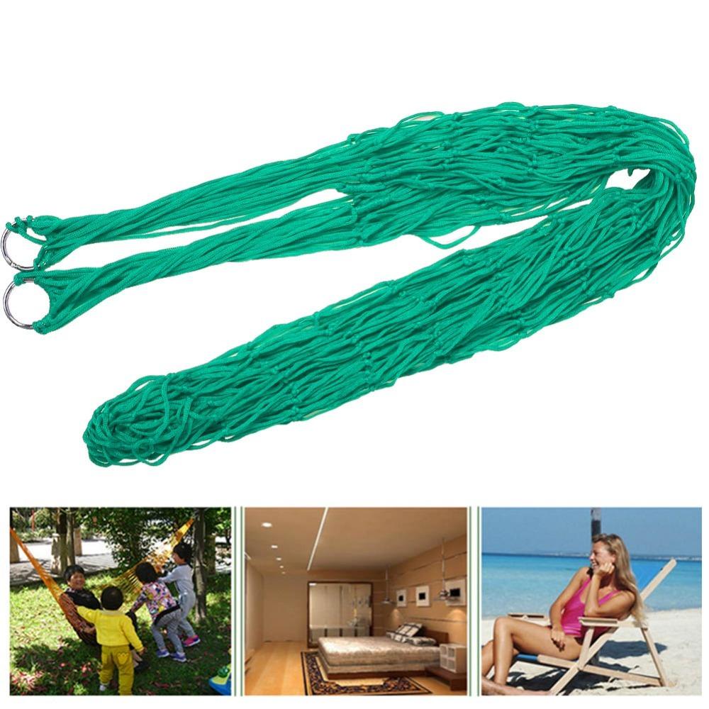 Smooth Net Nylon Mesh Hammock Colorful Sleeping Net Bed Durable Double Hammock Camping