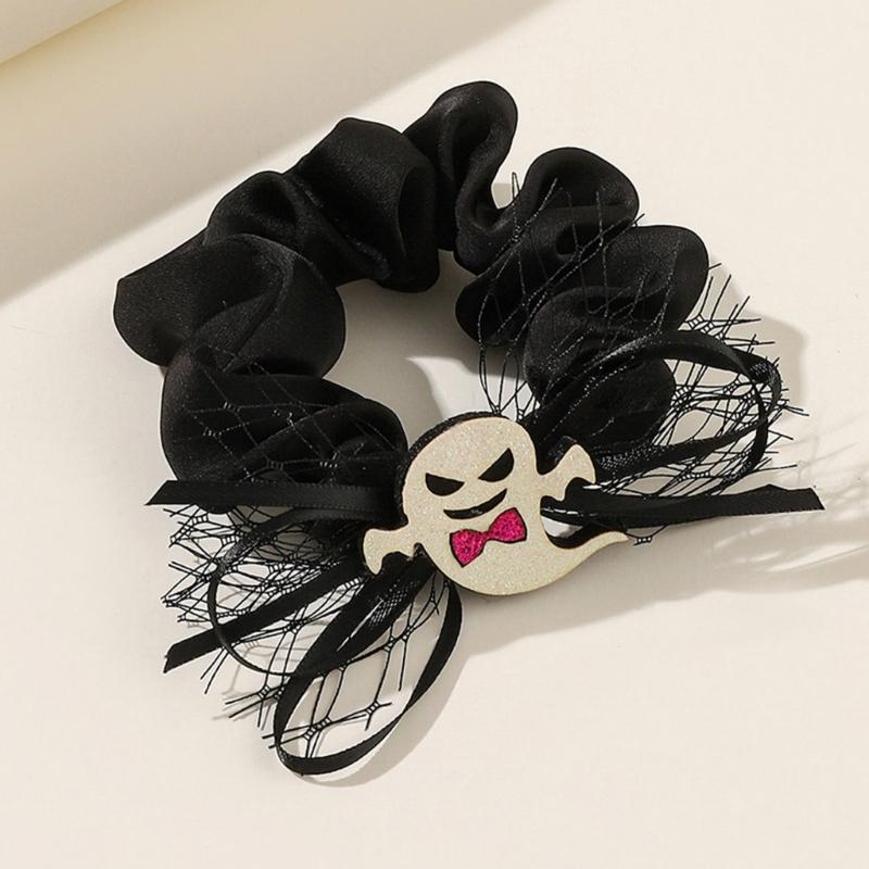Хэллоуин Резинки для волос Эластичные Скранчи для волос Форма Привидения Веревка для волос Женская Резинка для волос для хвостика для Девочки Для создания прически