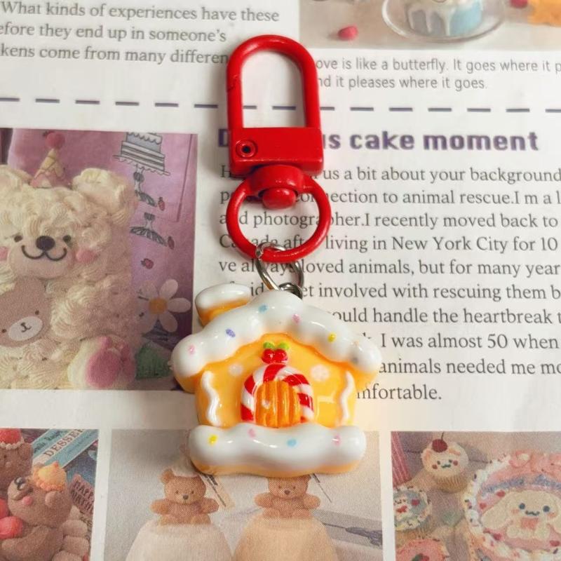 Cute Cartoon Christmas Pendant Santa Claus Tree Snowman Keychain Car Key Ring Backpack Decoration Accessories Children Gifts