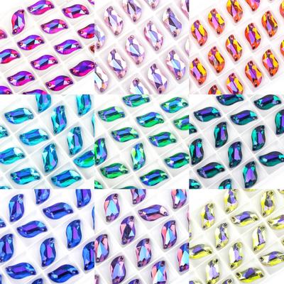 Мягкие Высококачественные Разноцветные Особой Формы Плоское Дно Ручная Вышивка Стразы S-Образная Пряжка АБ Цвета С Плоской Пряжкой Аксессуары для Одежды Ювелирные Изделия из Страз Сделай Сам