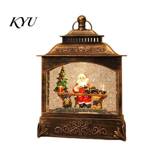 Seasonal Ornament for Christmas Snow Globes with LED Light, Light Up Sphere Decorative Holiday Gift Kids Lantern, Battery/USB Powered Swirling Glitter