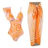 New Sexy One-piece Swimsuit Women's Spa One-shoulder Swimsuit Chiffon Slit Beach Skirt Suit