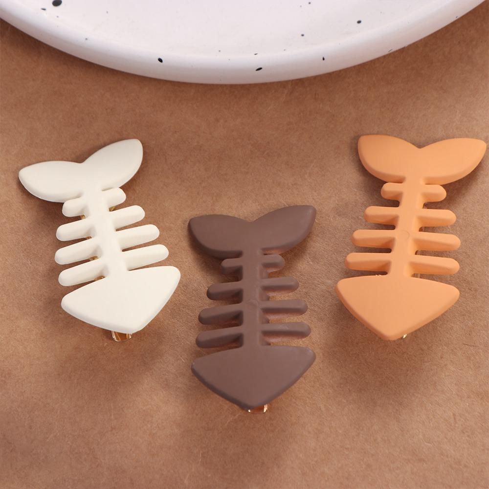 Y2k Geometry Hair Accessories Animal Fish Bone Hair Clip Korean Style   Kids