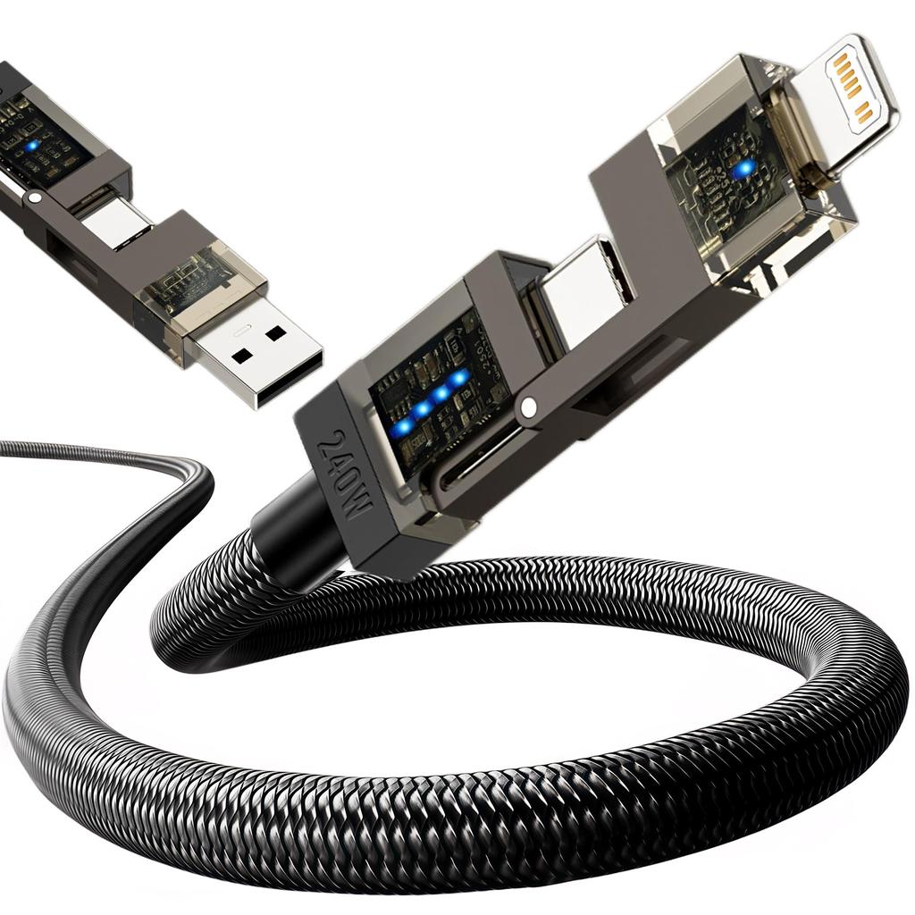 4 в 1 USB C Кабель Быстрая Зарядка Кабель Данных PD Многофункциональный Зарядный Шнур Для iPhone Samsung Huawei Xiaomi USB Кабель