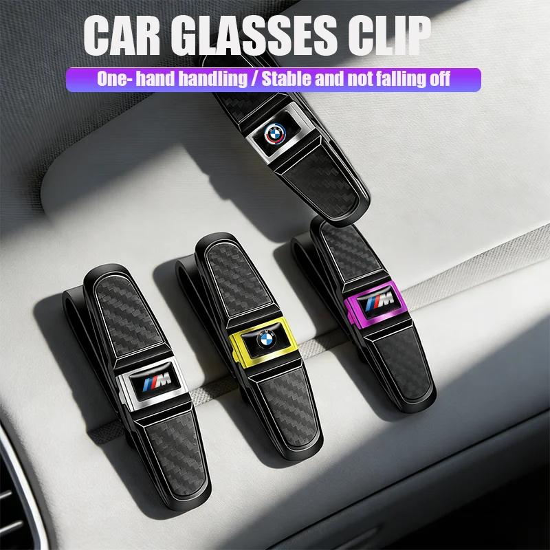 BBIP8 M Car Auto Sun Visor Glasses Box Universal Sunglasses Clip Card Ticket Emblem For BMW G80 G07 G42 G14 G15 G16 E46 E90 F20 E60