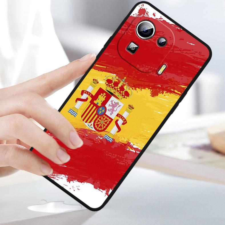 Spain Spanish Red Flag Cover For Xiaomi Mi 13 Pro Lite 12X 12 11 11T 11i 10T 10 Pro Lite Ultra 5G Black Phone Case