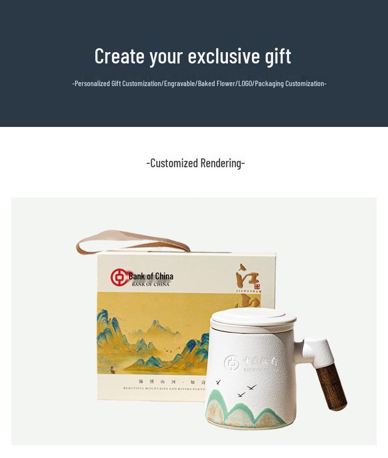 Керамический набор кружек для офиса - Сувенир для сотрудников с логотипом для ежегодных деловых встреч и корпоративных подарков