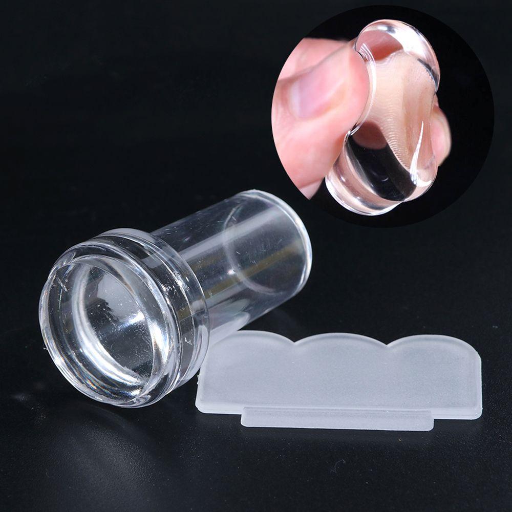 Stamping Mold Nail Design for French Tips Transparent Silicone Nail Stamper Scraper Set Jelly