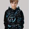 High Quality 3D Printed Hoodie for Boys, Made of Durable Polyester Fiber Material and Designed with Black Mathematical Patterns