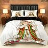 Sarakey Pattern Bedding Quilt Set Quilt Cover Pillowcase Home Birthday Gift(1 * duvet cover + 2 * pillowcase, without core)
