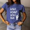 Летняя футболка с принтом MAMA MOMMY из чистого хлопка, с круглым вырезом, свободного кроя, с короткими рукавами, модная женская