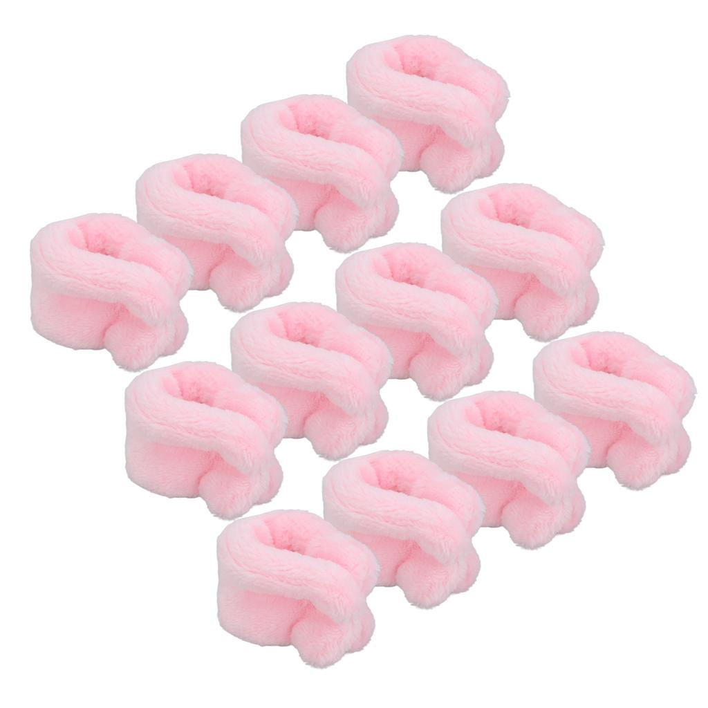 12pcs Heatless Coral Fleece Hair Rollers Hair Curlers DIY Curl Hair Styling Tools Pink