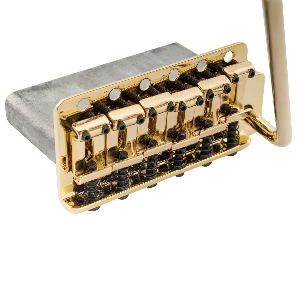 Musiclily Pro String Pitch Vintage Tremolo Unit Bridge со стальными седлами для гитары Fender American Vintage Strat Electric Gold 11,3 мм,