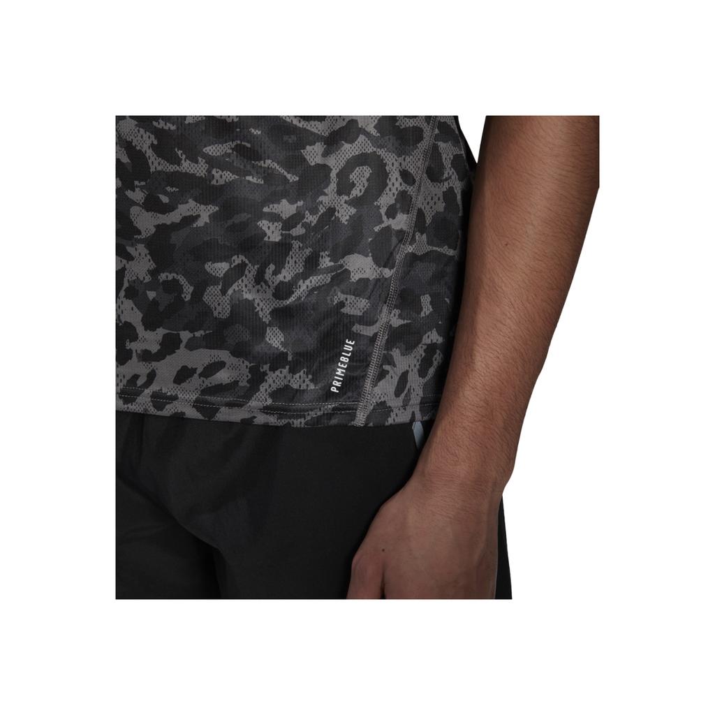 Adidas Футболка с коротким рукавом и принтом логотипа, круглый вырез, леопардовый принт, мужские топы, серебристый цвет GM1490