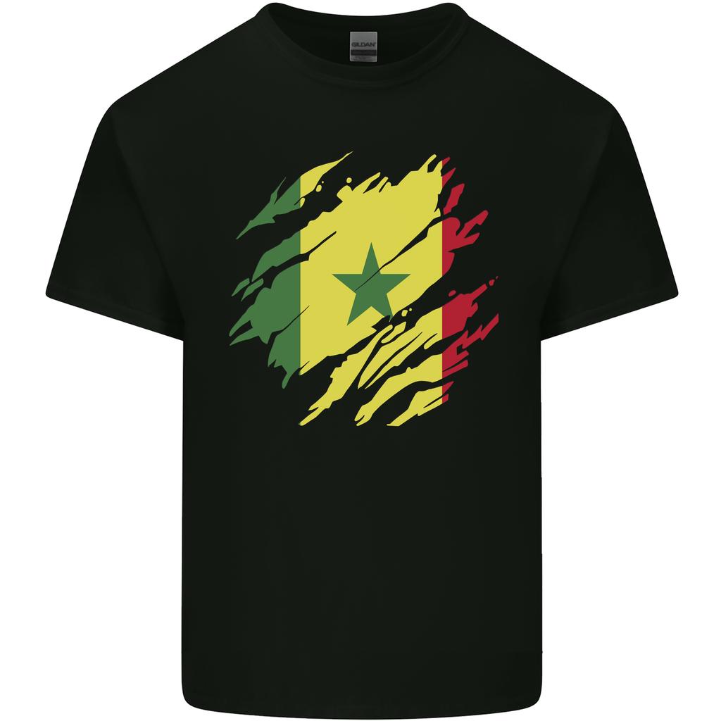 Torn Senegal Flag Senegalese Day Football Unisexs Light Cotton TShirt