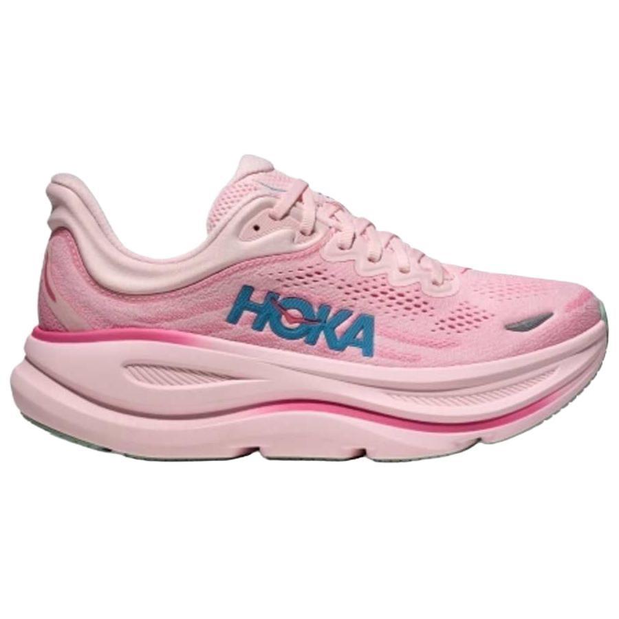 HOKA ONE ONE Bondi 9 Abrasion Resistant Breathable Reflective Casual Running Shoes Women's Pink Blue 1162012-RSTP