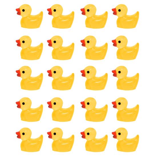 20 шт., светящиеся в темноте мини-утки, украшения в виде утки из смолы, очаровательные скульптуры утки для сада, украшения дома, вечеринки