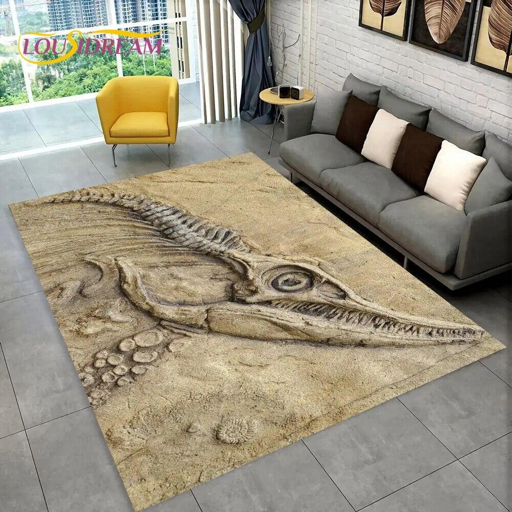 3D коврик с изображением динозавра ископаемого, ковер для дома, гостиной, спальни, дивана, коврик для кухни, декор для кухни, нескользящий напольный коврик