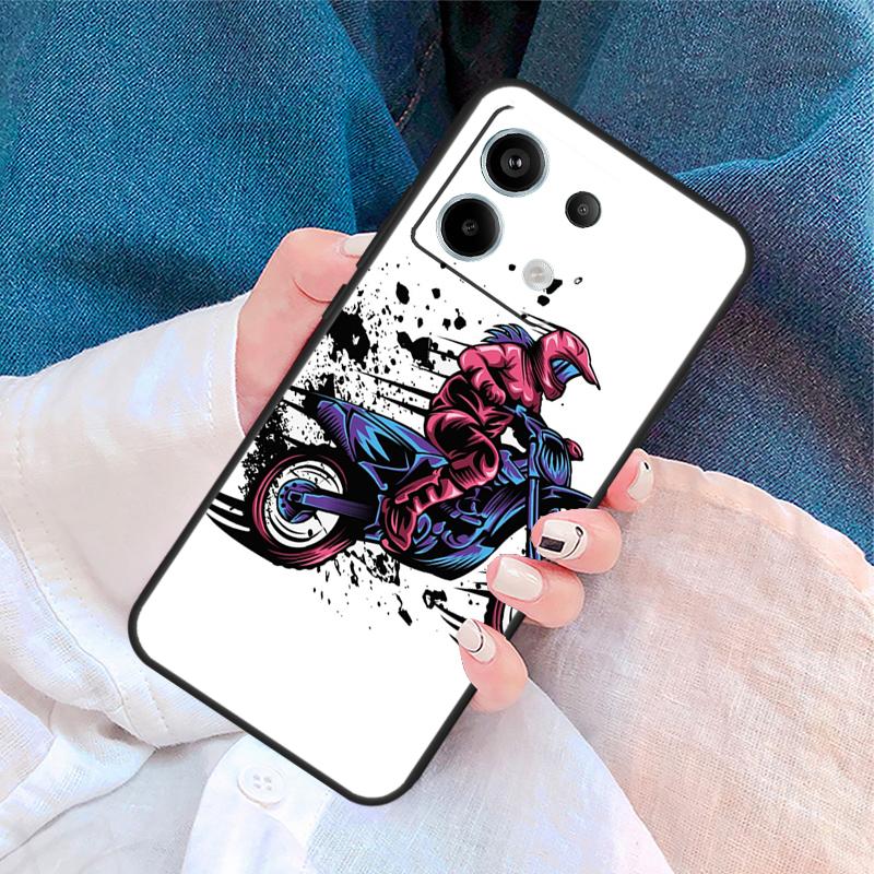 Чехол для Xiaomi Redmi Note 14 Pro 13 12 11 9 10 9S 10S 11S 12S Redmi 10C 12C 13C 14C с рисунком Мотокросс Гора