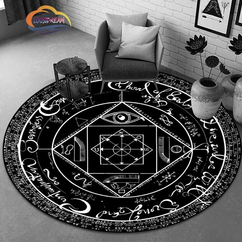Коврик с символом пентакля, круглый ковер масонства, ковер Сатаны с головой козла, доска для спиритических сеансов с руками, коврик для оккультизма, коврик для колдовства, гот
