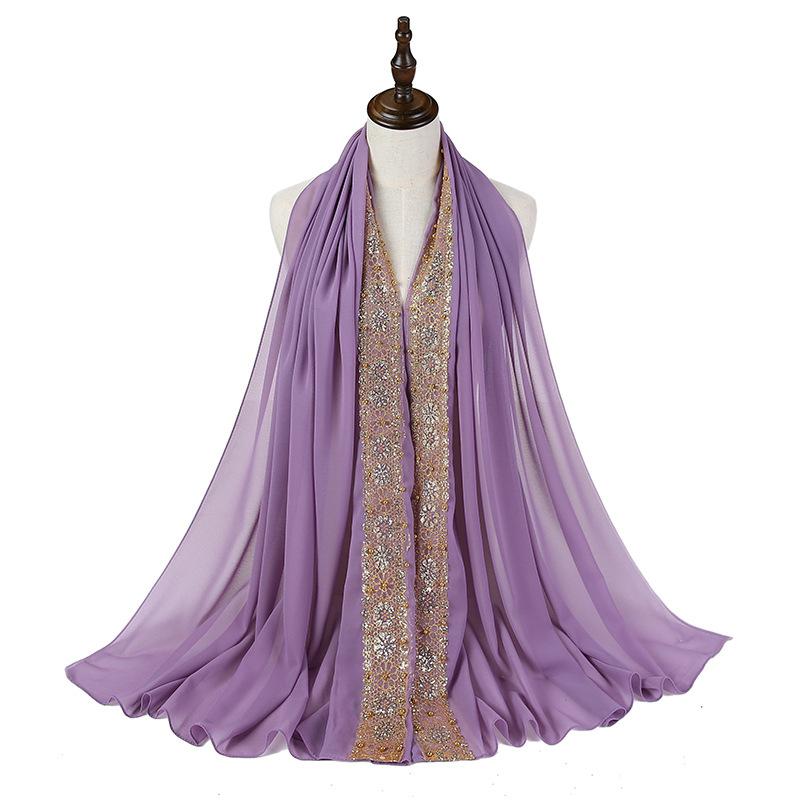 Женский Мусульманский Кружевной Пузырчатый Шифоновый Хиджаб Платок Foulard Femme Musulman Исламские Платки на Голову Арабские Головные Уборы