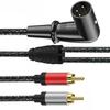 3-контактный штекер на 2 RCA штекера Разветвитель 3-контактный на 2 RCA Стерео Патч-кабель для звука Соединительный Кабель-дубликатор Адаптер