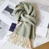 100 Wool Scarves Men's Winter Dark Blue Plaid Cashmere Scarf High-end Gift Boyfriend Dad Double-sided Shawl