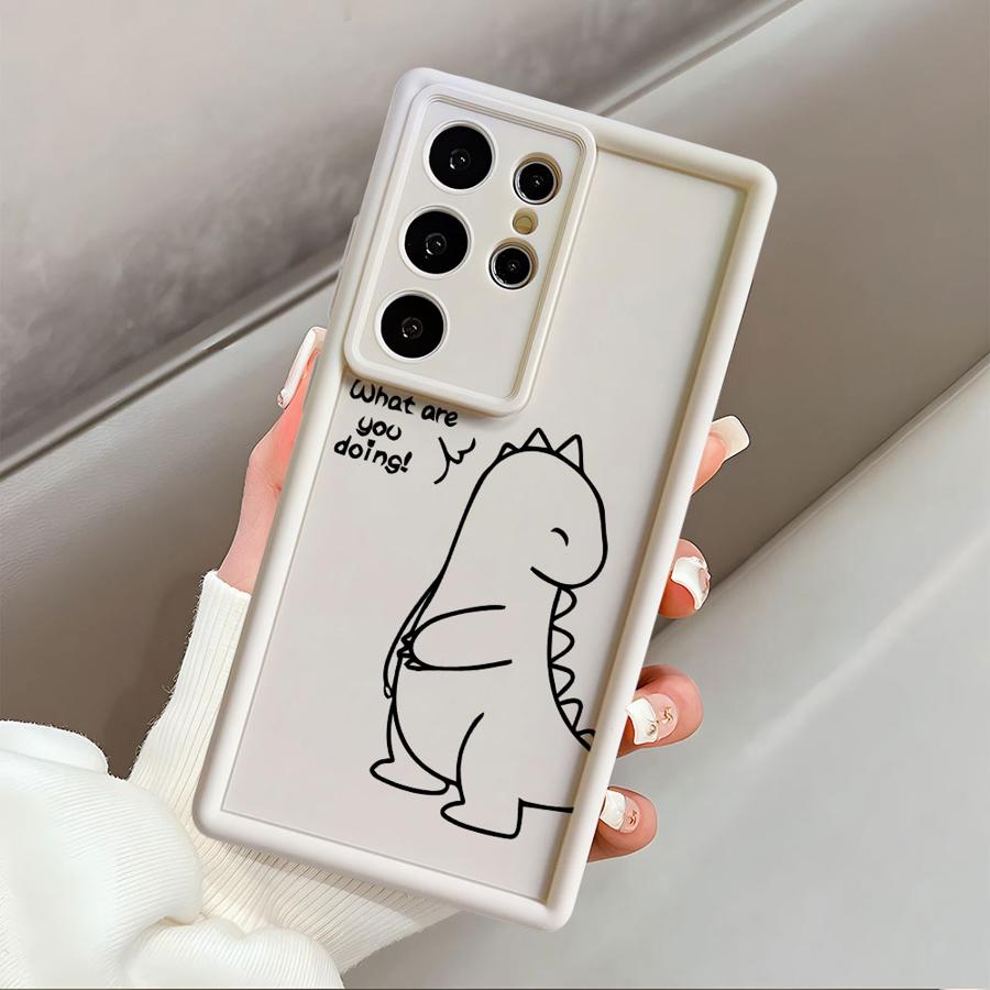 Милый Чехол с Динозаврами для Пары для Samsung Galaxy S24Ultra S20FE S22 S24 Plus S23 FE S21 S25 Ultra S25 Edge Чехол для Телефона