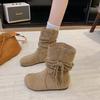 2025 осень новая модная обувь женские ботинки на платформе универсальные на все сезоны 2025 осень модные ботинки с круглым носком рукав