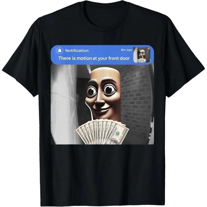 There is movement at your front door Tung Tung Tung Sahur meme cotton T-shirt