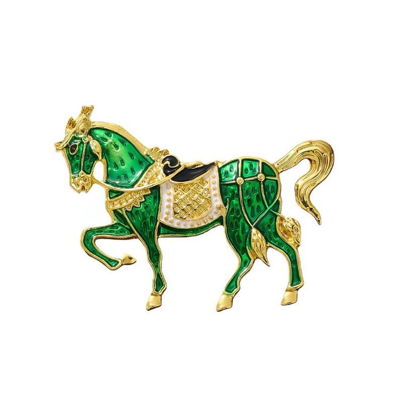 Винтажная эмалевая брошь из сплава «Скачущая боевая лошадь», зодиакальная пони, женская/мужская, модные аксессуары для одежды, лацканный значок для костюма, корсаж, подарки