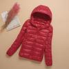 Women's Hooded Stand Collar Down Jacket: Short Style, Lightweight, Clearance Sale, Large Size Available
