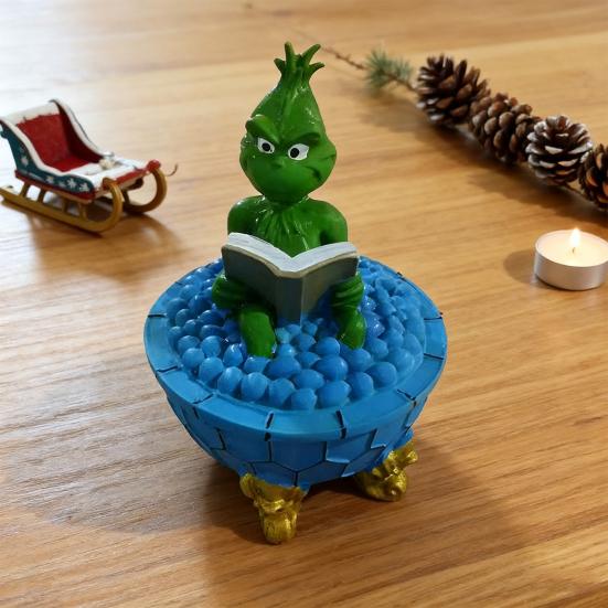 Рождественский Санта Клаус Лампа для пены для ванны 3D Санта Читает Книгу в Ванне Скульптура Милый