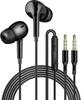 3-метровые проводные наушники с Hi-Fi качеством звука, регулятором громкости, микрофоном, аудио высокого разрешения, чистыми звонками, глубоким басом, стерео-вкладышами, удобные