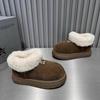 Big Head Snow Boots Thick Sole 2024 Winter New Northeast Velvet Thickened Warm Shoes Big Cotton Shoes Snow Cotton Winter Shoes