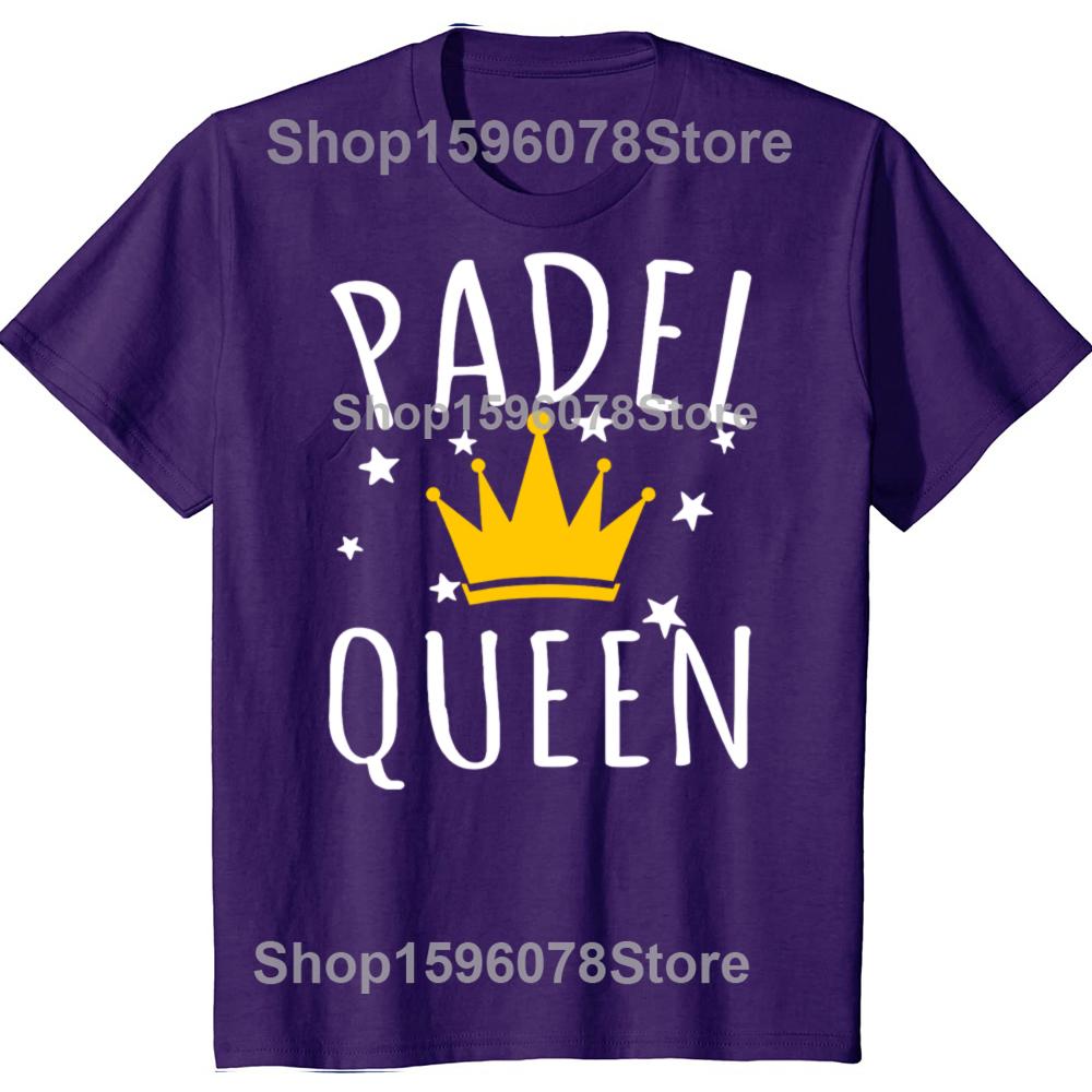 Funny Retro Padel Queen Practice Cotton Tops Fitness T-Shirt Oversized Unisex Tshirt Graphic Tees Men's Clothing Streetwear