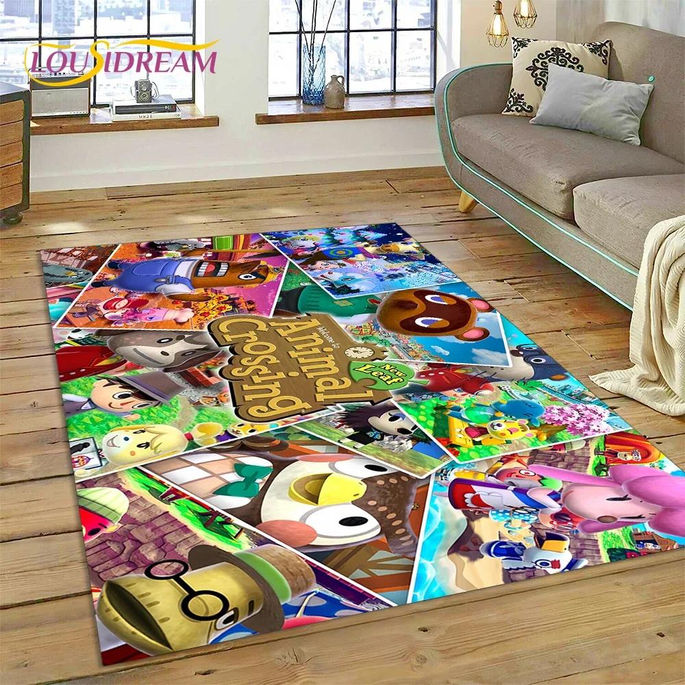Cute Animal Crossing New Horizons Cartoon Carpet Rug for Bedroom Living Room Home Sofa Decoration,Kid Game Large Decor Floor Mat