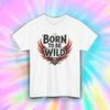 Born To Be Wild T-Shirt Biker Graphic Skull Wings Rebel Tee S-5XL
