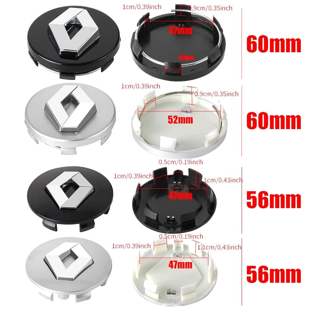 For Renault 2026 New Hub Caps For Renault Megane 2 3 4 Twingo Clio Talisman Captur Sandero Duste 4Pcs 56mm 60mm Car Wheel Rims C