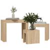 3 Piece Coffee Table Set Sonoma Oak Wood Composite
