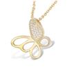 [L2004] - White Gold 'Butterfly' Gold-Plated Necklace - 15x15 Mm