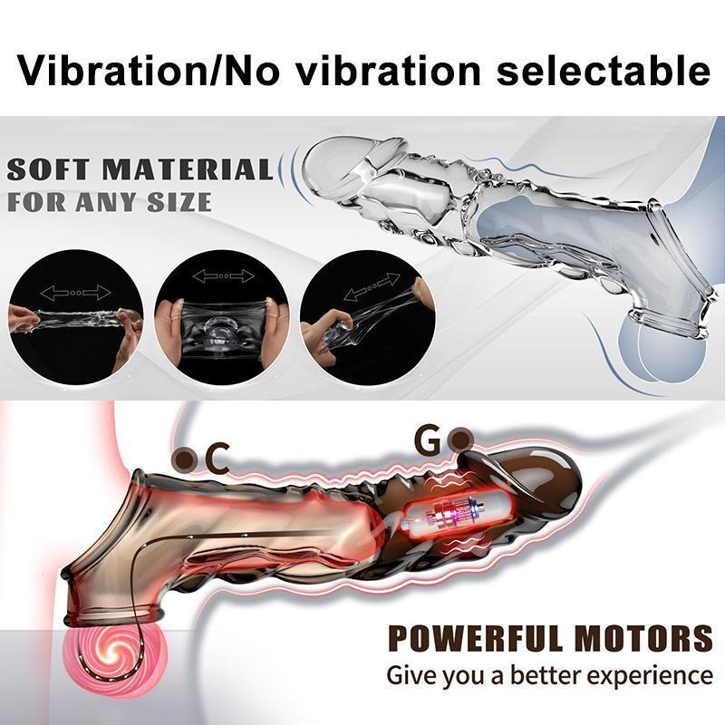 1 шт. силиконовый рукав для пениса с кольцом для увеличения пениса, перезаряжаемый многоразовый реалистичный текстурированный увеличитель пениса, товары для взрослых с задержкой эякуляции