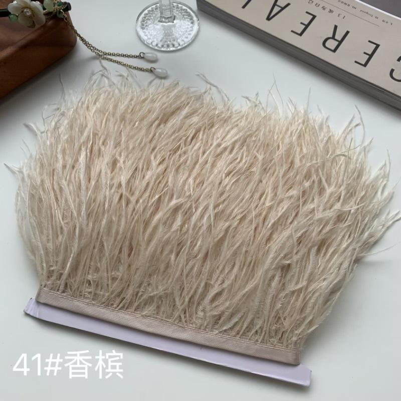 Ткань с отделкой из страусиных перьев 10-15 см Аксессуары для одежды DIY Украшение юбки Декольте платья Манжеты Перья