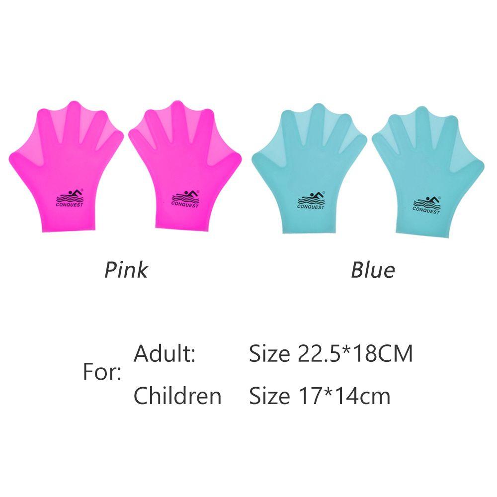 Children Silicone 1 Pair Gloves Hand Paddle Webbed Swimming